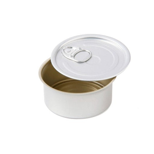 Lata redonda para conservas com tampa de 7 cm - Metal - Prata (100 ml)