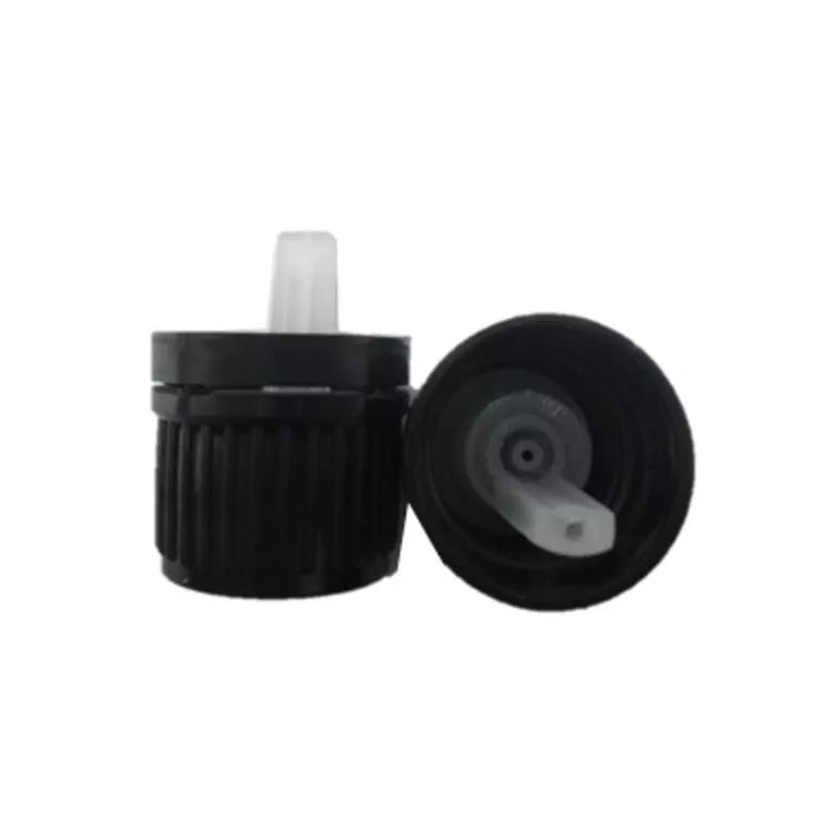 Tampa Dispensadora para Frasco Âmbar – Modelos Branco ou Preto. D.18