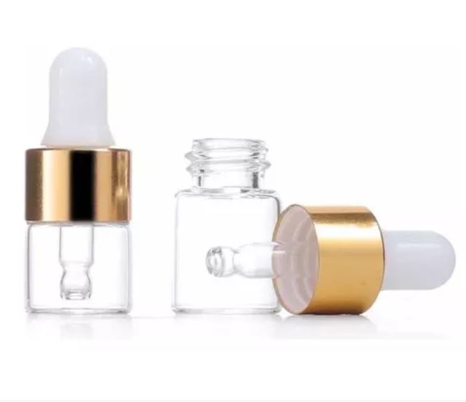 Frasco vidro transparente - mini dropper 2mL/3mL/5 mL- Set 10 unidades