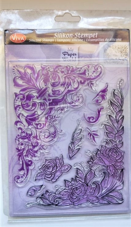 Redemoinhos florais Carimbos de silicone para scrapbooking, confecção de cartões Viva Decor 400300700