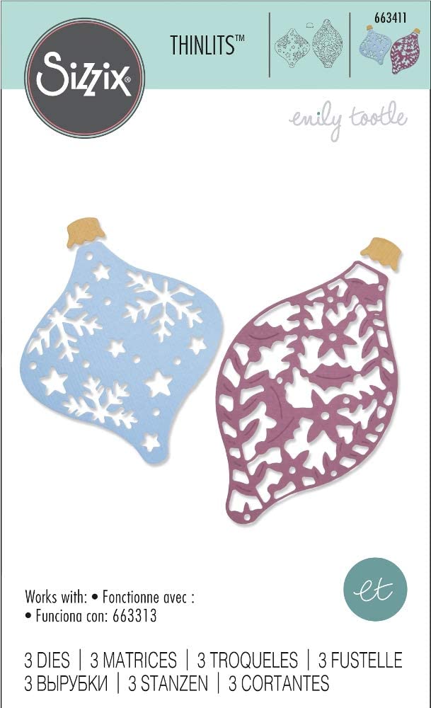 SIZ 663411 - Cortante Sizzix Thinlits Lâmpadas Natalícias by Emily Tootle