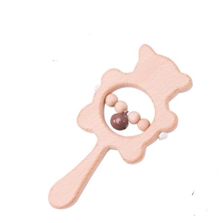 ACB015- Crochê mordedor do bebê dos desenhos animados chocalho de madeira brinquedos