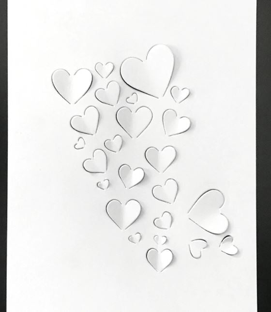 AM001 - Cartão Corações Love - Metal Die Cut