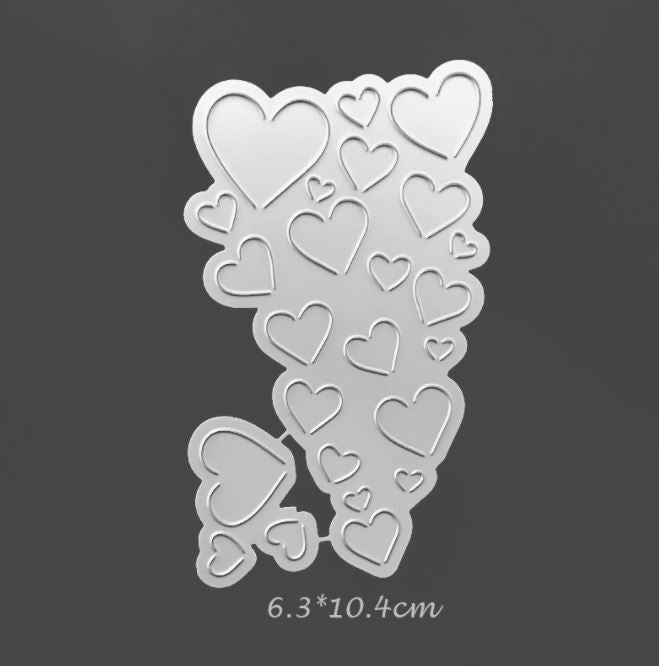 AM001 - Cartão Corações Love - Metal Die Cut