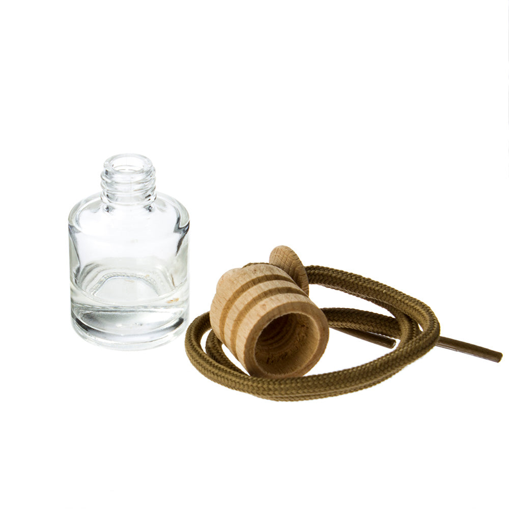 Frasco Vidro Transparente 7.5mL - Ambientador Carro - Set 6 unidades + Tampa