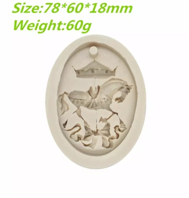AN006MS- Animal Cavalo Baloiço Carrocel - Molde de Silicone