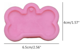 AN037MS- Osso grande/ pequeno Medalha pingente Cão - Molde de Silicone