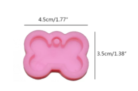 AN037MS- Osso grande/ pequeno Medalha pingente Cão - Molde de Silicone