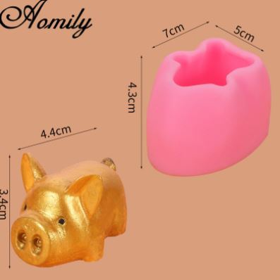 AN048MS - Molde Silicone Animal 3D Porquinho