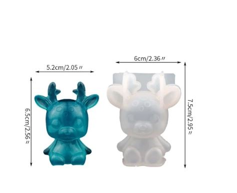 AN076MS- Veado 3D Epoxi- Molde de Silicone XMC