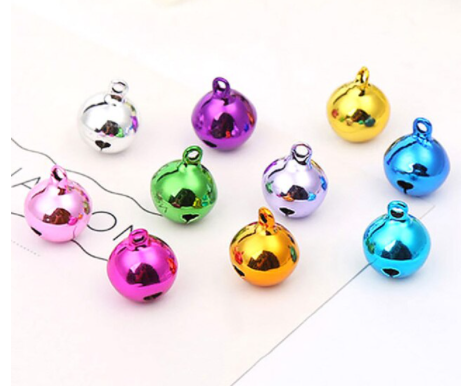 Conj. 25 Guizos Multicolor , sino de metal, Natal