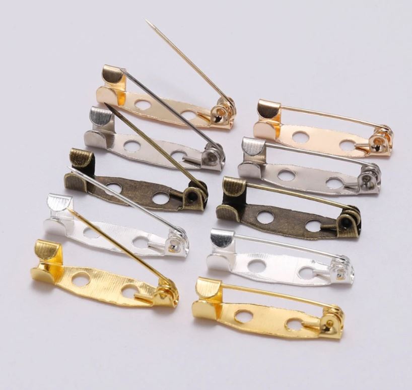 APV033 – 10 pçs/lote 20 25 30 35mm 7 cores broche clipe base pinos de segurança Diy Joias