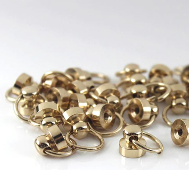 APM037 – 5 pçs/lote 3D Pingentes rebite 8mm Ouro, cabeça redonda
