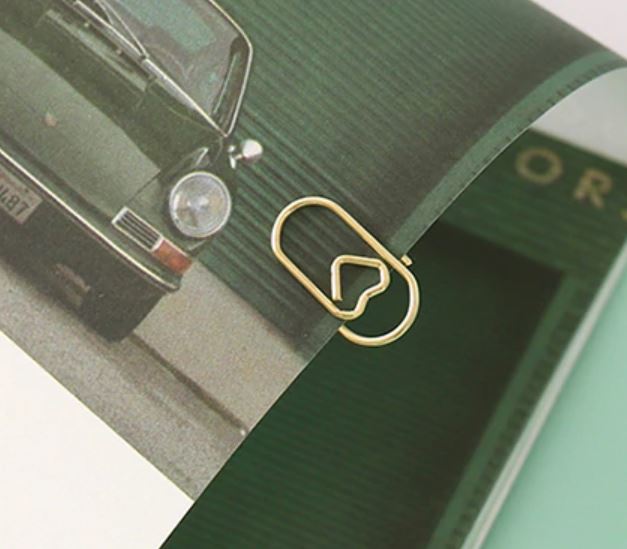 APM045 - 25 pçs/saco mini coração ouro rosa ouro cor clipe bookmark binder clipe acessórios do escritório clipes