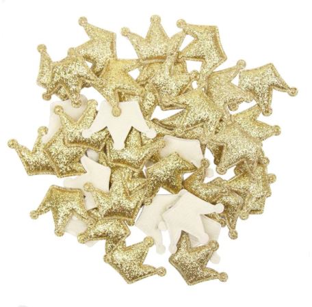 APV005 – 10 PÇS remendos brilhante coroa Dourada acessório para vestuário