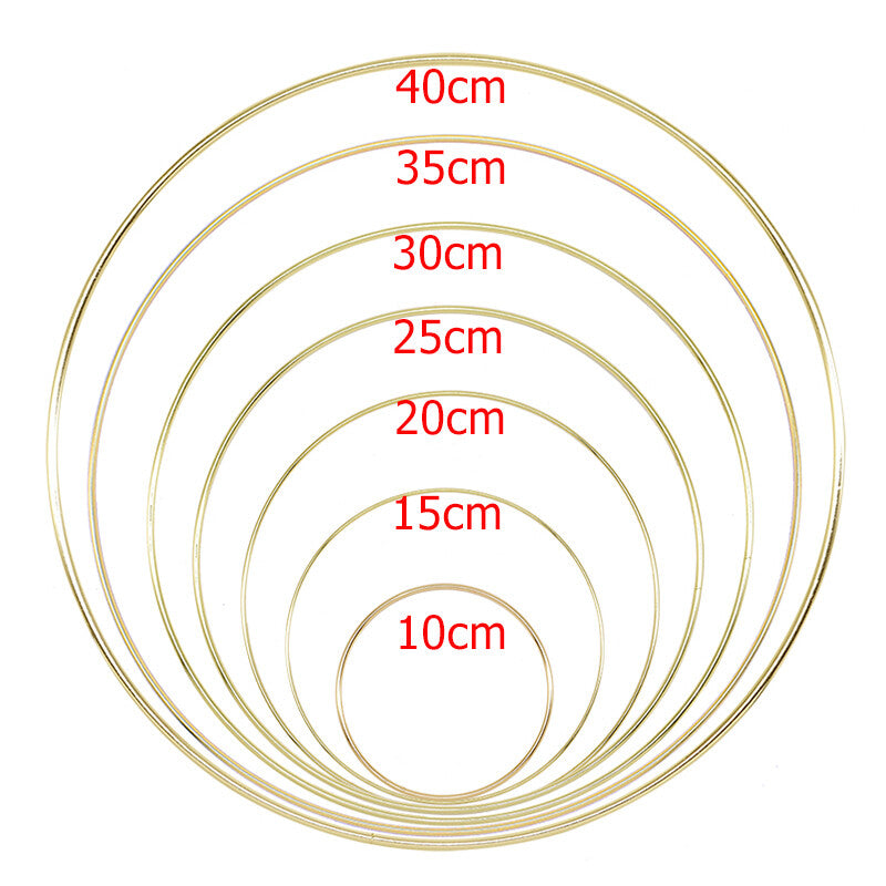 Aros Anéis de metal Metal cor Ouro – 10cm | 15cm | 20cm | 25cm | 30cm | 35cm | 40cm ø Caça Sonhos