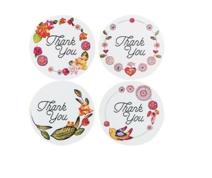 AT027 - Folha com 12 Autocolantes Thank You FLORAL