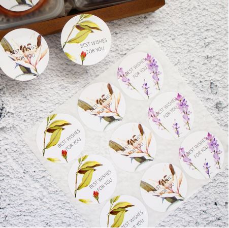 AT051 - Folha com 9 Autocolantes Adesivos Best Wishes for You