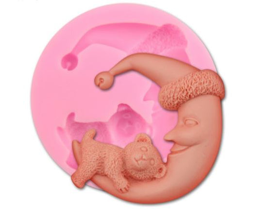 B036MS - Lua + Urso - Molde de Silicone