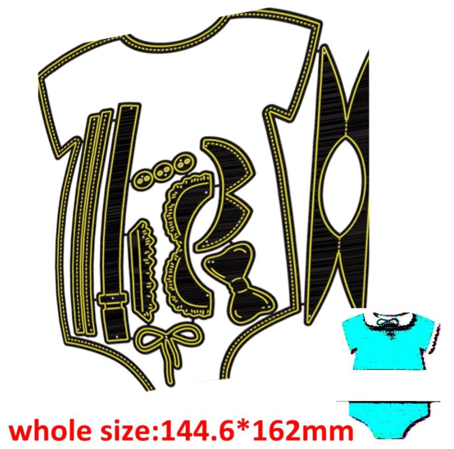 BB050 - Convite xl Roupa Bebé - Metal Die Cut