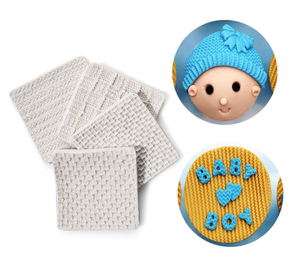 D060MS 1 | 2 - Textura Tricot lã 3d Molde Biscuit