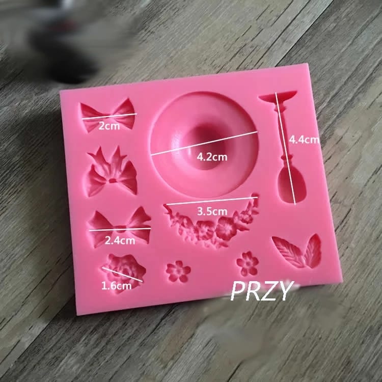 D053MS - Chapéu, Flores, Laços, molde Biscuit