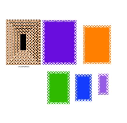 BS058 - 5 Pcs Retangular Perfurada - Metal Die Cut