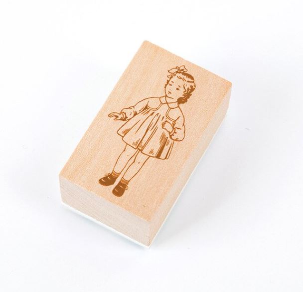 CAR024- Vintage dos desenhos animados, menina, pônei, urso, carimbo de madeira diy artesanato