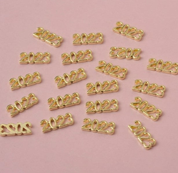 COMPL028 - 10 peças Decoração de unhas Ano Novo 2023