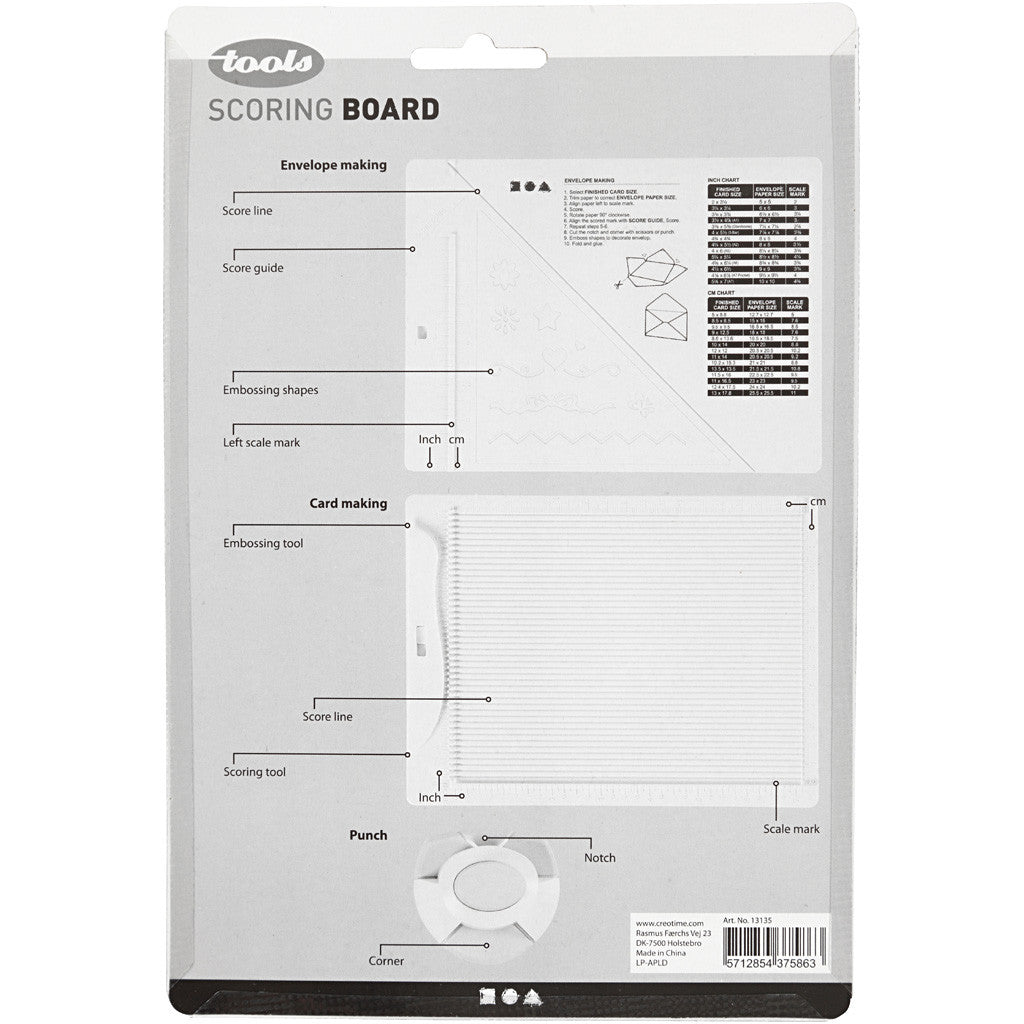 Creativ 13135 – Placa para Vincar Envelopes + Furador de Cantos