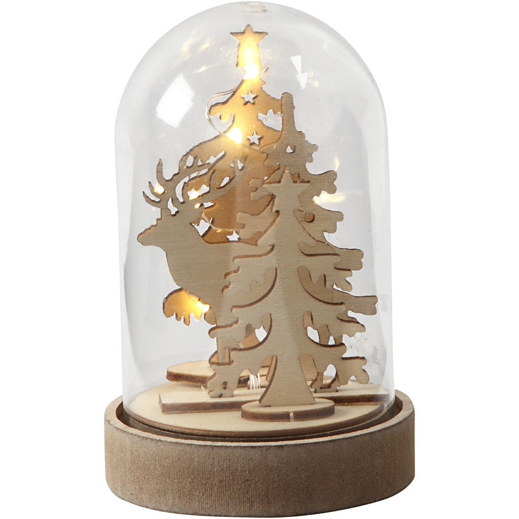 Cúpula/ Redoma/ Campânula Sino Acrilico em suporte de Madeira 12,5 cm, 8 cm