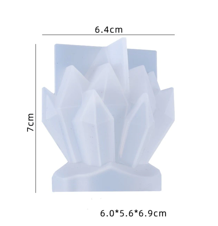 EP006MS - Molde de silicone Epóxi - Cristal cluster tocha