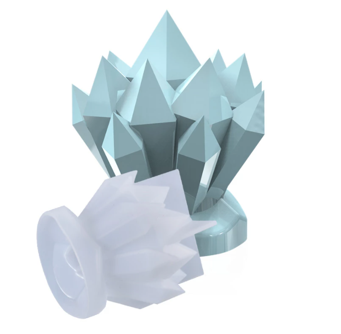 EP006MS - Molde de silicone Epóxi - Cristal cluster tocha