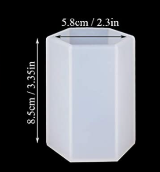 EP016MS - 2 tamanhos vela de hexagonal moldes de resina para velas de pilar