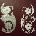 FL105 - Flor c/ Folhas - Metal Die Cut