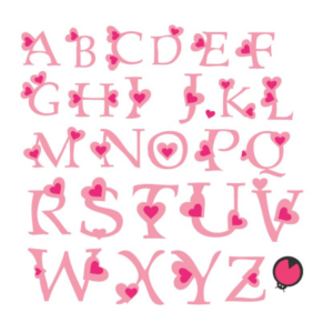 LT041 - Alfabeto Letras Maiúsculas Coração - Metal Die Cut