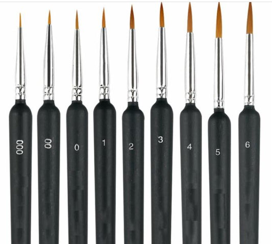 MTF010 – 9 pçs/set Ferramentas de pincel nº 000 a 6