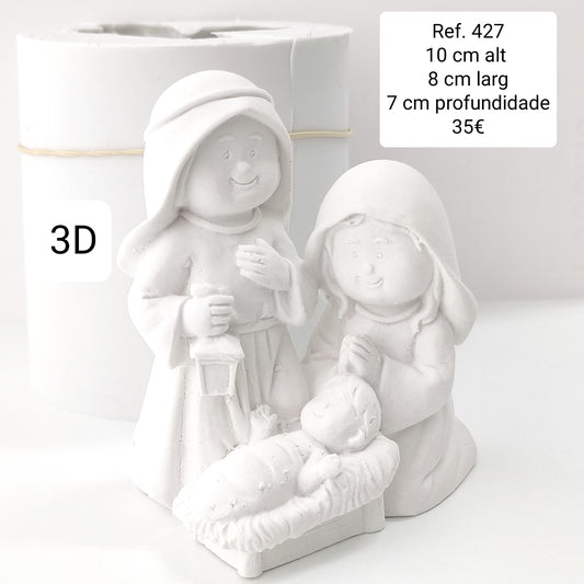 NT039MS427 -Presépio Grande 3D- Natal - Molde de Silicone