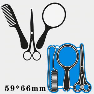 OT075 - Espelho + Tesoura + Pente - Metal Die Cut