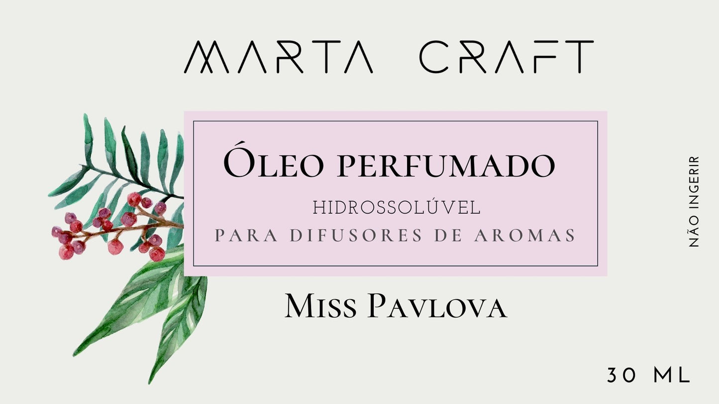 Óleo perfumado hidrossolúvel p/ Difusores 30 ml - MISS PAVLOVA