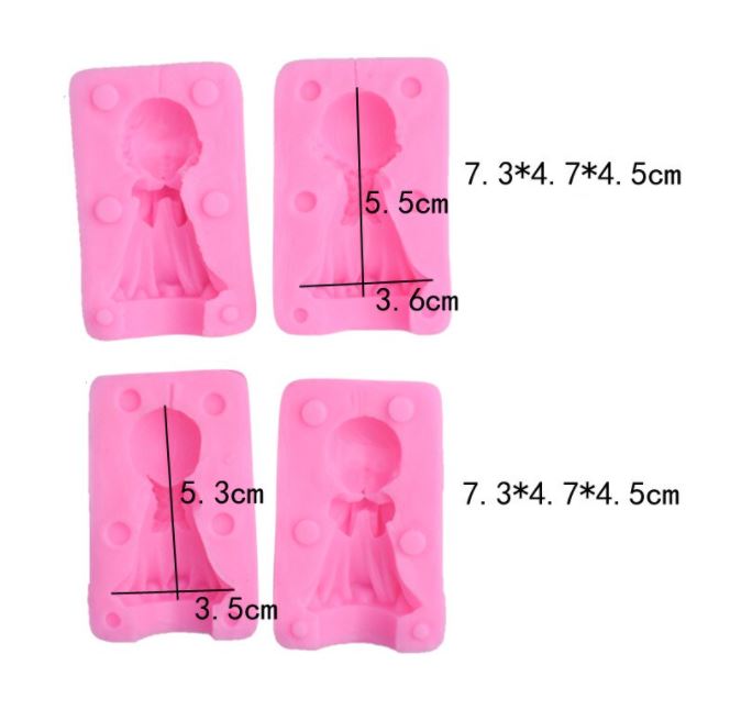 NA036MS - Conjunto Menina/Menino Anjo 3D - Molde de Silicone