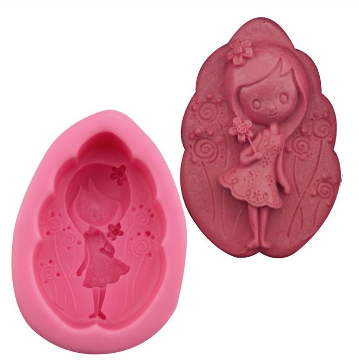 S001MS - Folha menina 3 D sabão / sobremesas