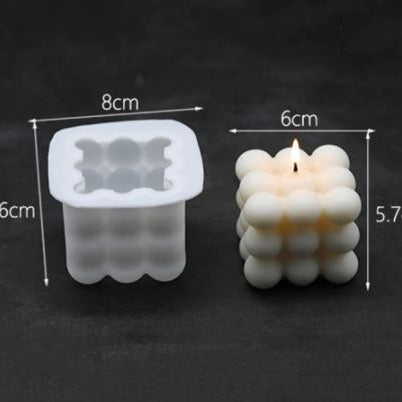 V005MS Molde -Velas -Forma geométrico cubo Bolas -Médio