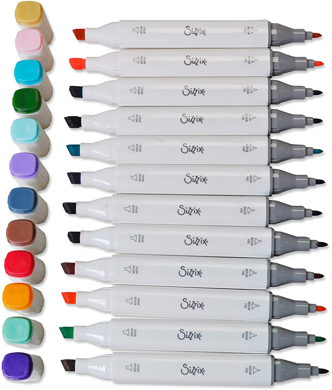 Sizzix 663056 - Canetas Permanentes Sizzix 663056, Pacote de 12 Cores Sortidas