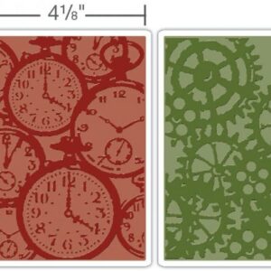 SIZ 657195 - Textura Embossing - 2 PÇS textura Pasta de estampagem em relevo Relógios de bolso e Steampunk