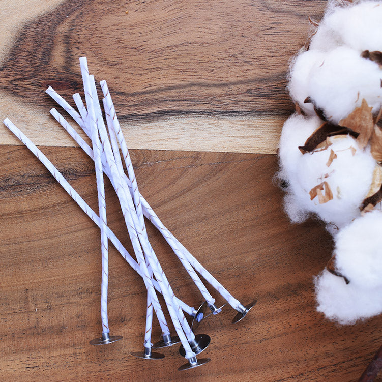 PAVIO - Mechas de Algodão Encerado e Celulose 12cm - pack de 10 unidades