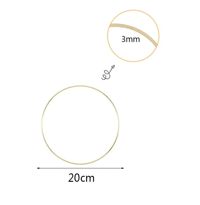 Aros Anéis de metal revestido a Branco / Dourado – 30 | 25 | 20 | 15 | 10 cm Caça Sonhos