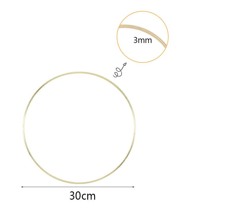 Aros Anéis de metal Metal cor Ouro – 10cm | 15cm | 20cm | 25cm | 30cm | 35cm | 40cm ø Caça Sonhos