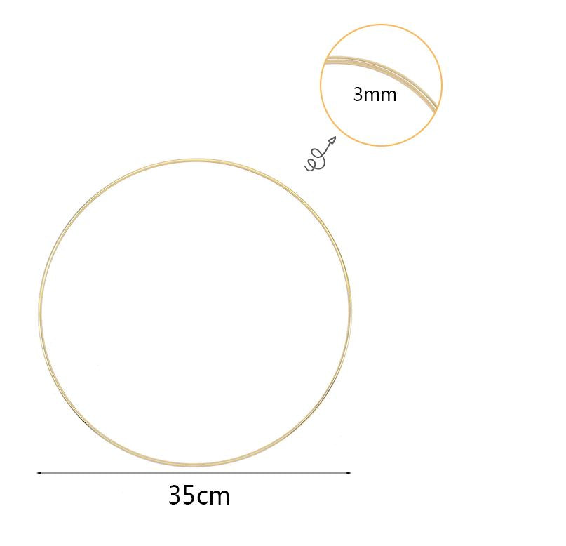 Aros Anéis de metal Metal cor Ouro – 10cm  | 15cm | 20cm | 25cm | 30cm | 35cm | 40cm ø Caça Sonhos
