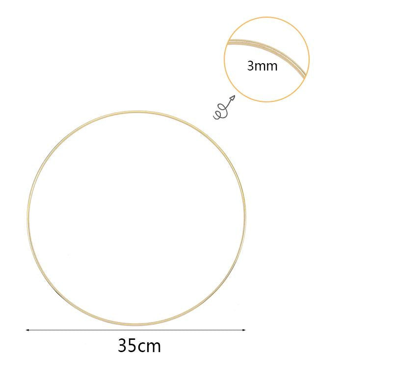 Aros Anéis de metal Metal cor Ouro – 10cm | 15cm | 20cm | 25cm | 30cm | 35cm | 40cm ø Caça Sonhos